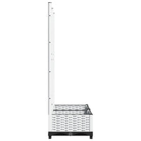 Fioriera da Giardino con Graticcio-Vaso da Esterno-Fioriera con Griglia Bianco 80x40x121,5 cm PP