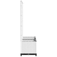 Vaso per fioriera aiuola rialzata piante fiori terrazza giardino con traliccio 80 x 40 x 136 cm PP bianco 02_0038305