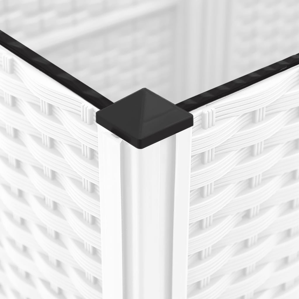 Vaso per fioriera aiuola rialzata piante fiori terrazza giardino con traliccio 80 x 40 x 136 cm PP bianco 02_0038305