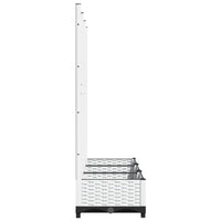 Fioriera da giardino con traliccio bianca 120x40x121,5 cm PP 153283