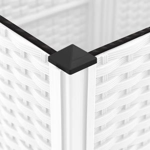 Fioriera aiuola rialzata vassoio piante fiori terrazza giardino con traliccio 120 x 40 x 136 cm PP bianco 02_0038234