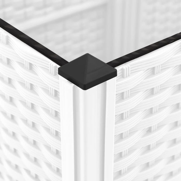 Vassoio per fioriera aiuola rialzata piante fiori terrazza giardino con traliccio 120 x 120 x 121,5 cm PP bianco 02_0038222