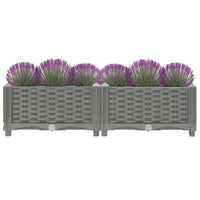 Fioriera Rialzata-Vaso da Esterno-Fioriera Elevata 80x40x23 cm in Polipropilene 779879