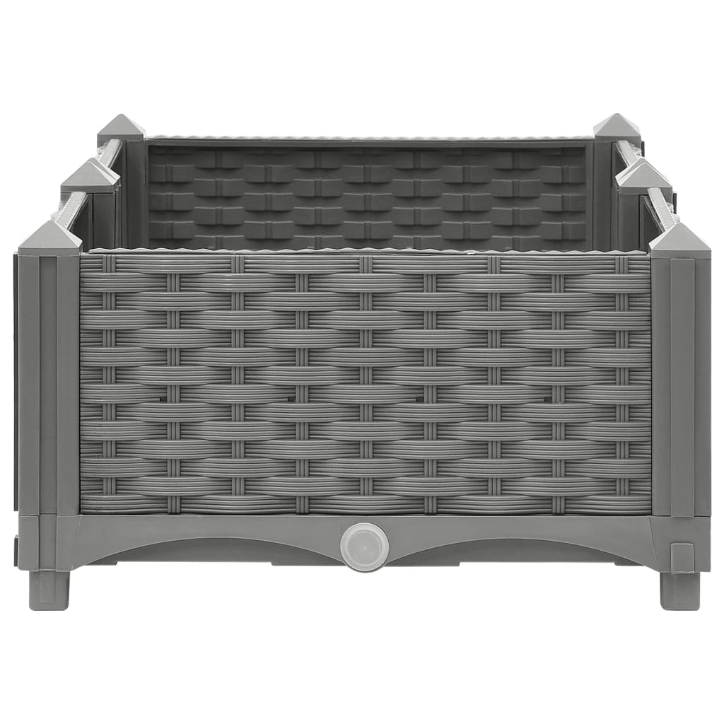 Fioriera aiuola rialzata vassoio piante fiori terrazza giardino 80 x 40 x 23 cm polipropilene grigio 02_0039235