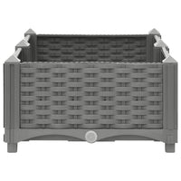 Fioriera aiuola rialzata vassoio piante fiori terrazza giardino 80 x 40 x 23 cm polipropilene grigio 02_0039235