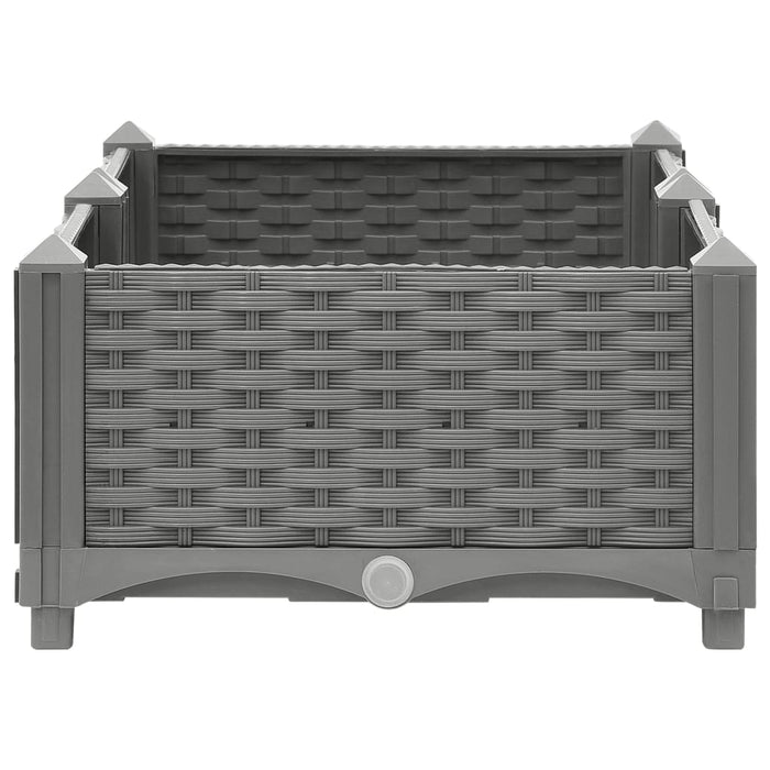 Fioriera aiuola rialzata vassoio piante fiori terrazza giardino 80 x 40 x 23 cm polipropilene grigio 02_0039235