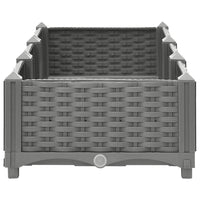 Vassoio per fioriera aiuola rialzata piante fiori terrazza giardino 120 x 40 x 23 cm polipropilene grigio 02_0039197