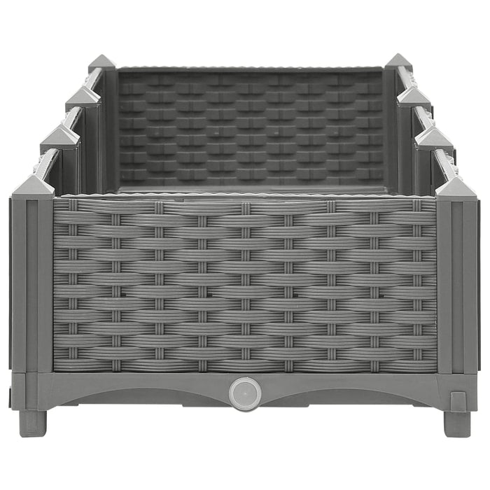 Vassoio per fioriera aiuola rialzata piante fiori terrazza giardino 120 x 40 x 23 cm polipropilene grigio 02_0039197