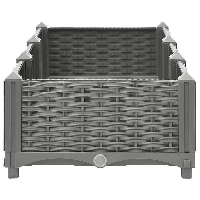 Fioriera Rialzata-Vaso da Esterno-Fioriera Elevata 120x40x23 cm in Polipropilene 427543