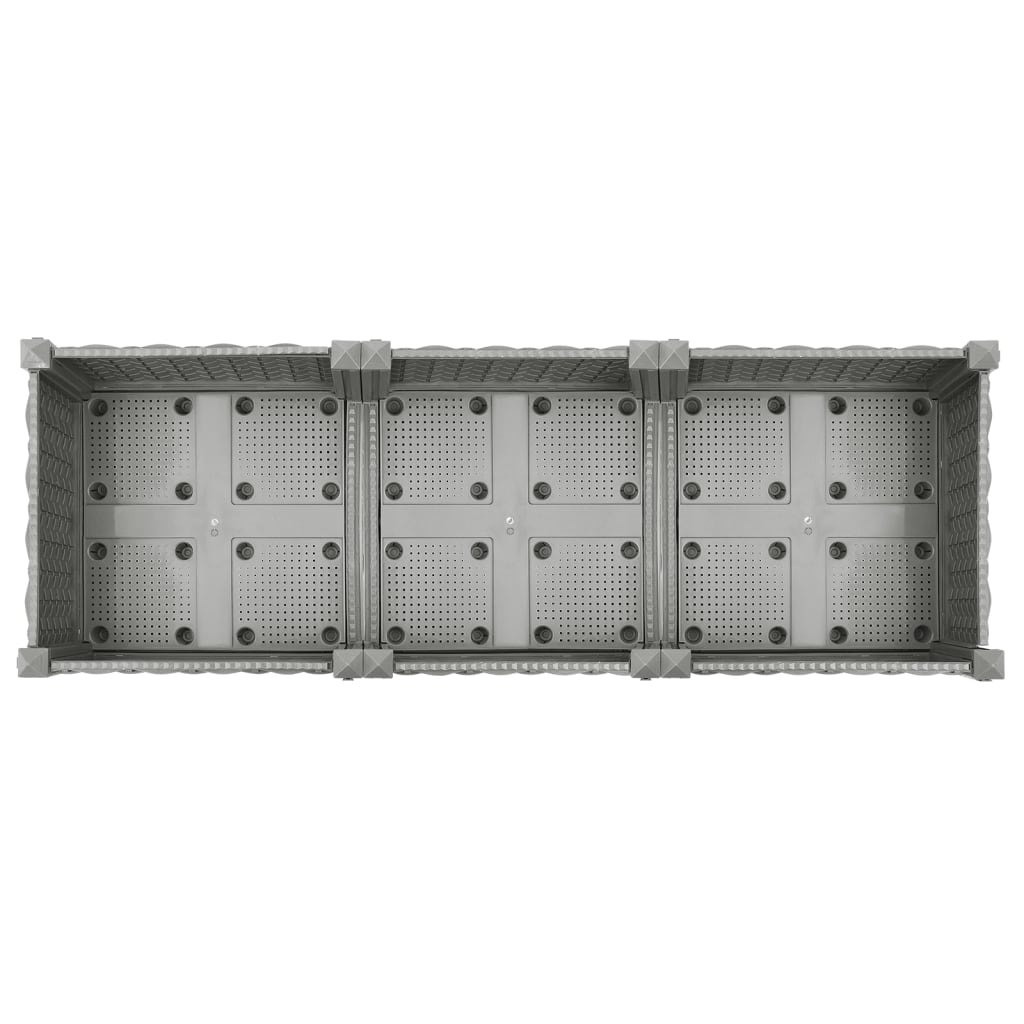 Vassoio per fioriera aiuola rialzata piante fiori terrazza giardino 120 x 40 x 23 cm polipropilene grigio 02_0039197