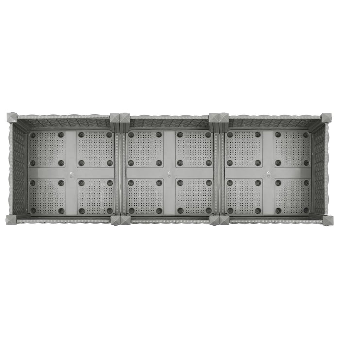 Vassoio per fioriera aiuola rialzata piante fiori terrazza giardino 120 x 40 x 23 cm polipropilene grigio 02_0039197