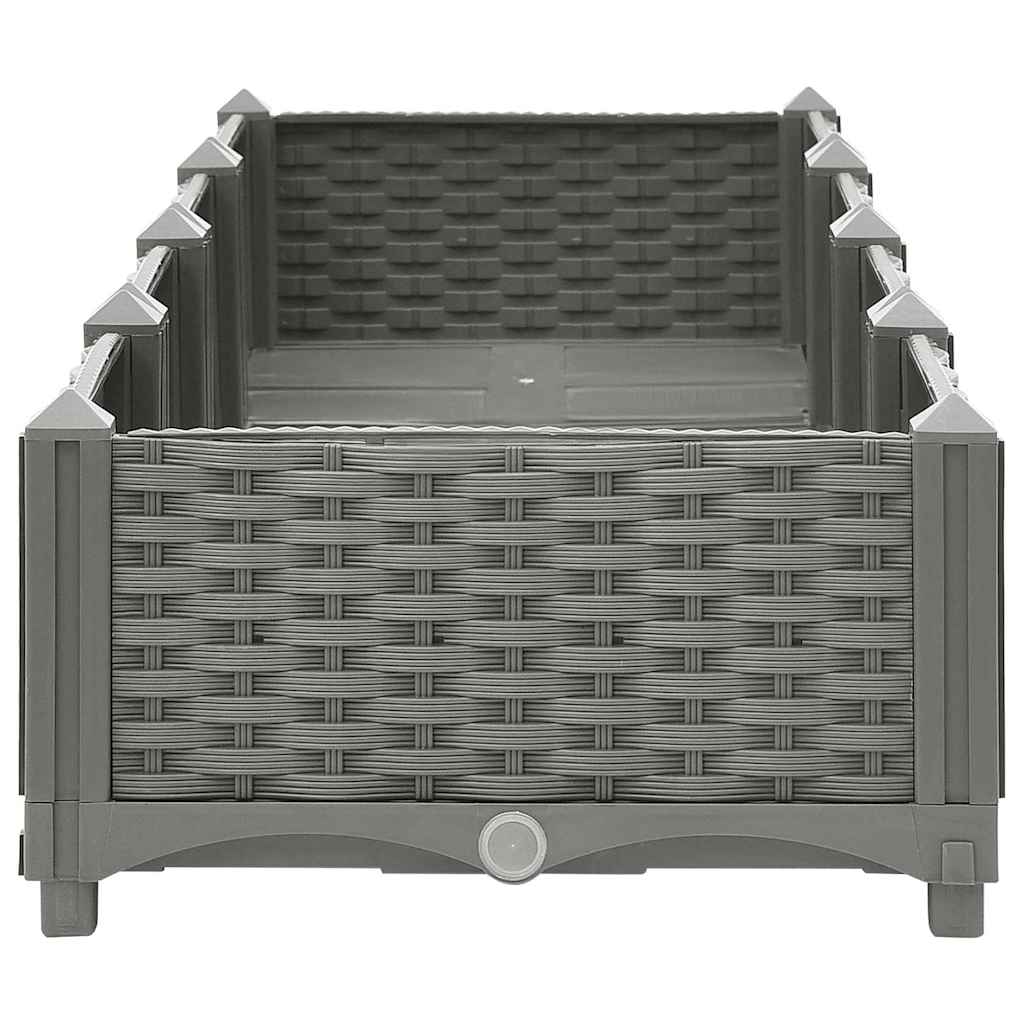 Fioriera Rialzata-Vaso da Esterno-Fioriera Elevata 160x40x23 cm in Polipropilene 304519