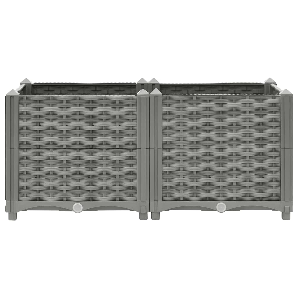 Vassoio per fioriera aiuola rialzata piante fiori terrazza giardino 80 x 40 x 38 cm polipropilene grigio 02_0039238