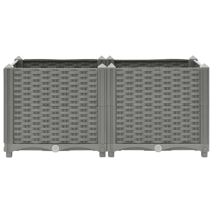Vassoio per fioriera aiuola rialzata piante fiori terrazza giardino 80 x 40 x 38 cm polipropilene grigio 02_0039238