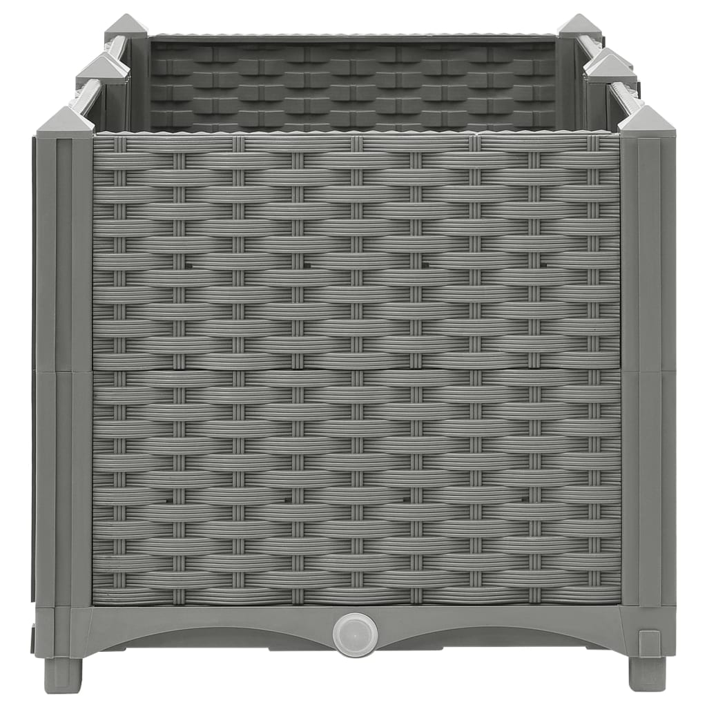Vassoio per fioriera aiuola rialzata piante fiori terrazza giardino 80 x 40 x 38 cm polipropilene grigio 02_0039238