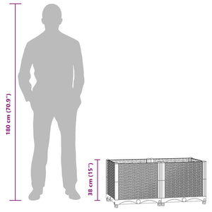Fioriera Rialzata-Vaso da Esterno-Fioriera Elevata 80x40x38 cm in Polipropilene 328044