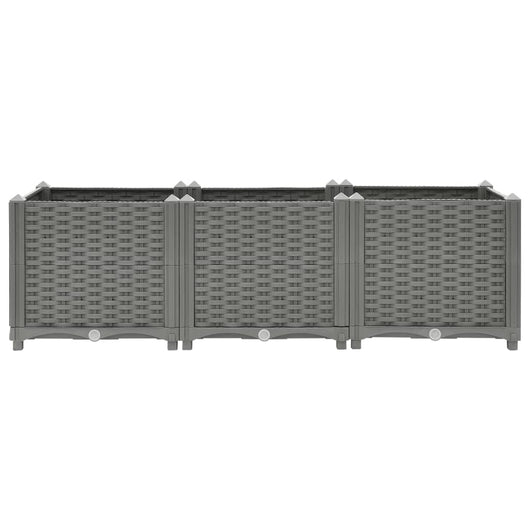 Vassoio per fioriera aiuola rialzata piante fiori terrazza giardino 120 x 40 x 38 cm polipropilene grigio 02_0039200