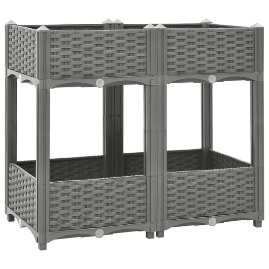 Vassoio per fioriera aiuola rialzata piante fiori terrazza giardino 80 x 40 x 71 cm polipropilene grigio 02_0039243