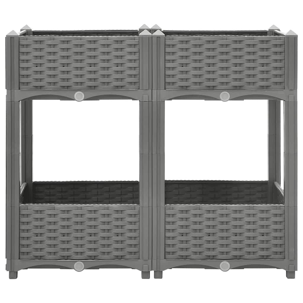 Fioriera Rialzata-Vaso da Esterno-Fioriera Elevata 80x40x71 cm in Polipropilene 863762