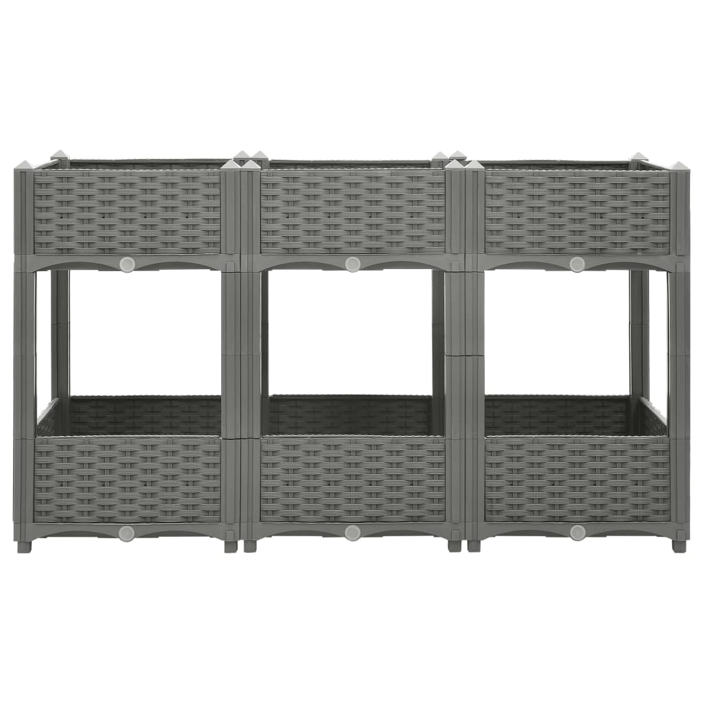Vassoio per fioriera aiuola rialzata piante fiori terrazza giardino 120 x 40 x 71 cm polipropilene grigio 02_0039205