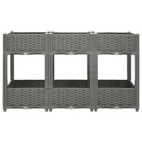 Vassoio per fioriera aiuola rialzata piante fiori terrazza giardino 120 x 40 x 71 cm polipropilene grigio 02_0039205