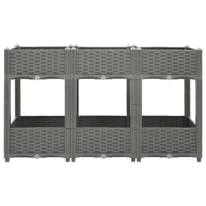 Vassoio per fioriera aiuola rialzata piante fiori terrazza giardino 120 x 40 x 71 cm polipropilene grigio 02_0039205