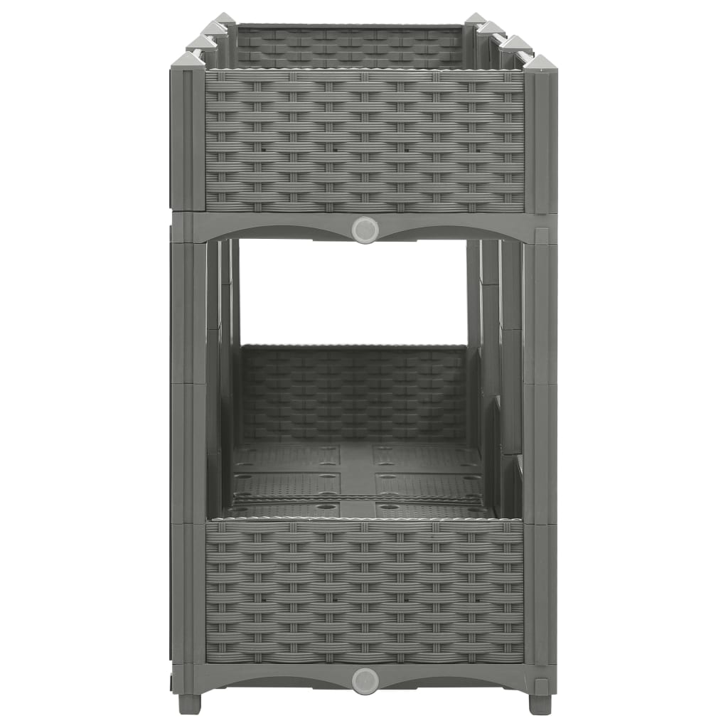 Vassoio per fioriera aiuola rialzata piante fiori terrazza giardino 120 x 40 x 71 cm polipropilene grigio 02_0039205
