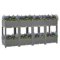 Vassoio per fioriera aiuola rialzata piante fiori terrazza giardino 160 x 40 x 71 cm polipropilene grigio 02_0039218