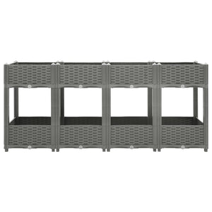 Vassoio per fioriera aiuola rialzata piante fiori terrazza giardino 160 x 40 x 71 cm polipropilene grigio 02_0039218