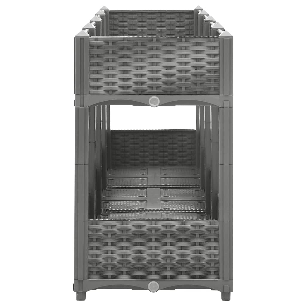 Vassoio per fioriera aiuola rialzata piante fiori terrazza giardino 160 x 40 x 71 cm polipropilene grigio 02_0039218