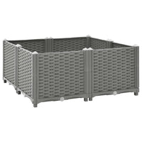 Fioriera aiuola rialzata vassoio piante fiori terrazza giardino 80 x 80 x 38 cm polipropilene grigio 02_0039249