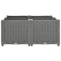 Fioriera aiuola rialzata vassoio piante fiori terrazza giardino 80 x 80 x 38 cm polipropilene grigio 02_0039249