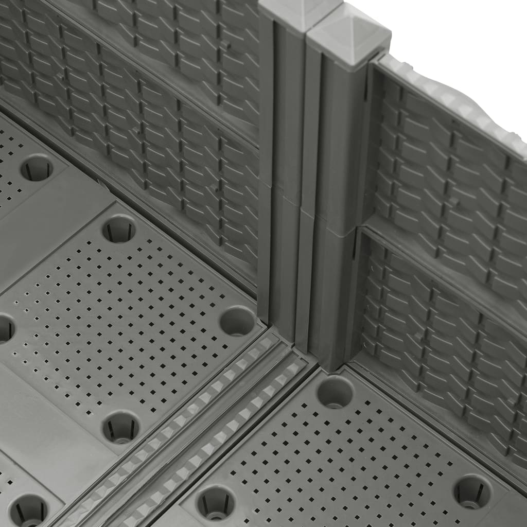 Fioriera aiuola rialzata vassoio piante fiori terrazza giardino 80 x 80 x 38 cm polipropilene grigio 02_0039249