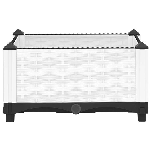 Fioriera aiuola rialzata vassoio piante fiori terrazzo giardino 40 x 40 x 23 cm polipropilene bianco 02_0039224
