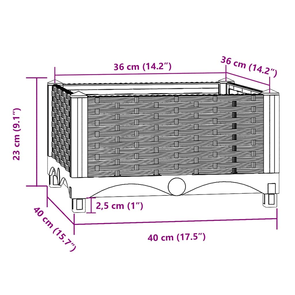 Fioriera Rialzata 40x40x23 cm in Polipropilene 153304