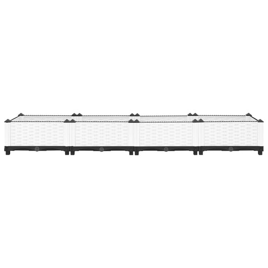 Vassoio per fioriera aiuola rialzata piante fiori terrazza giardino 160 x 40 x 23 cm polipropilene bianco 02_0039212