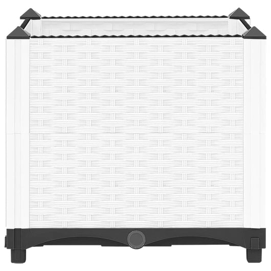 Vassoio per fioriera aiuola rialzata piante fiori terrazza giardino 40 x 40 x 38 cm polipropilene bianco 02_0039227