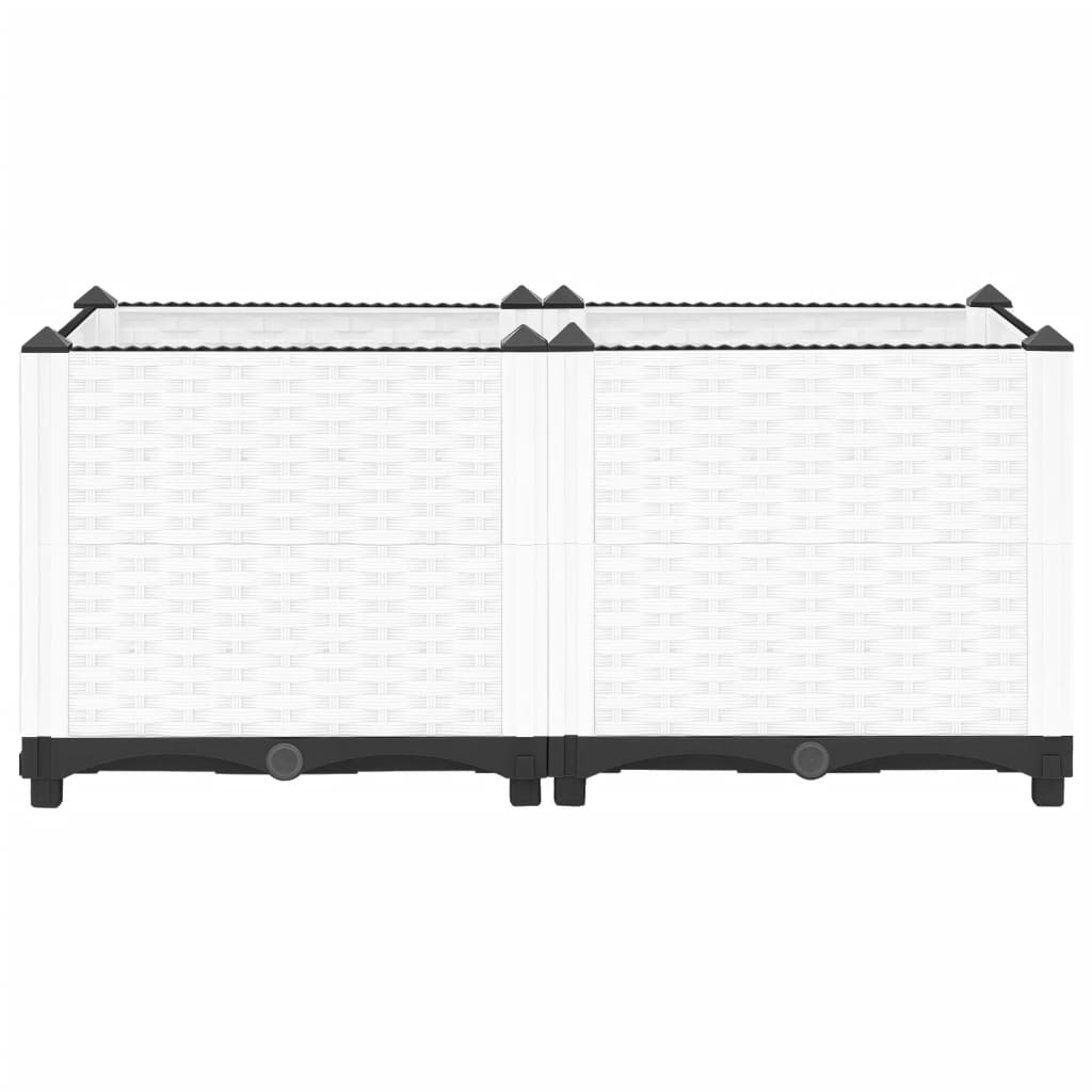 Vassoio per fioriera aiuola rialzata piante fiori terrazza giardino 80 x 40 x 38 cm polipropilene bianco 02_0039239