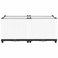 Vassoio per fioriera aiuola rialzata piante fiori terrazza giardino 80 x 40 x 38 cm polipropilene bianco 02_0039239