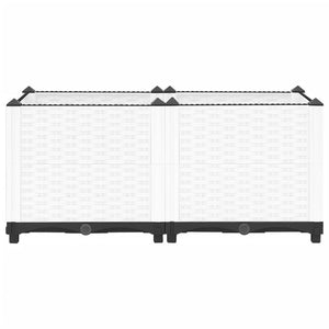 Vassoio per fioriera aiuola rialzata piante fiori terrazza giardino 80 x 40 x 38 cm polipropilene bianco 02_0039239