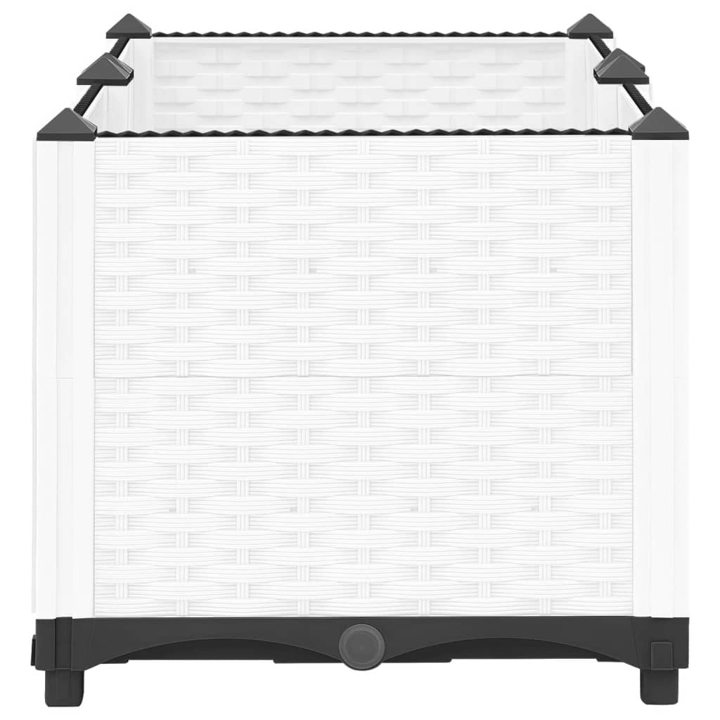 Vassoio per fioriera aiuola rialzata piante fiori terrazza giardino 80 x 40 x 38 cm polipropilene bianco 02_0039239