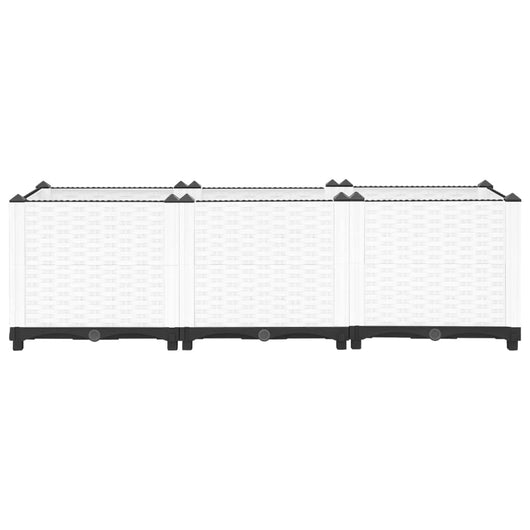 Fioriera aiuola rialzata vassoio piante fiori terrazzo giardino 120 x 40 x 38 cm polipropilene grigio 02_0039201