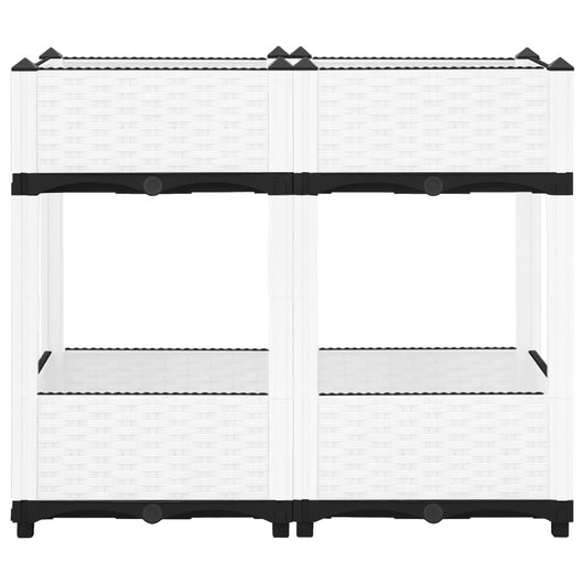 Fioriera aiuola rialzata vassoio piante fiori terrazzo giardino 80 x 40 x 71 cm polipropilene grigio 02_0039242