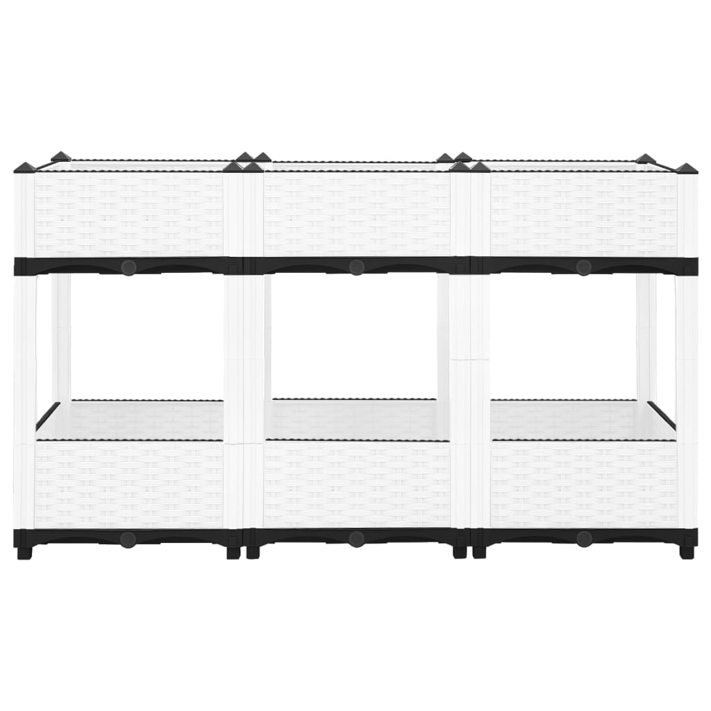 Vassoio per fioriera aiuola rialzata piante fiori terrazza giardino 120 x 40 x 71 cm polipropilene grigio 02_0039204