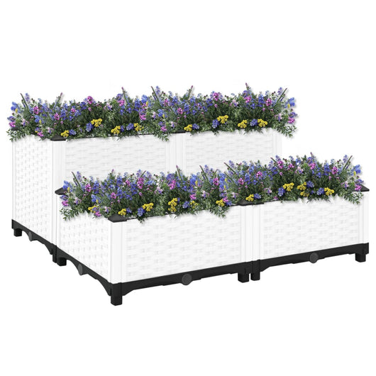 Fioriera aiuola rialzata vassoio piante fiori terrazza giardino 80 x 80 x 38 cm polipropilene grigio 02_0039247