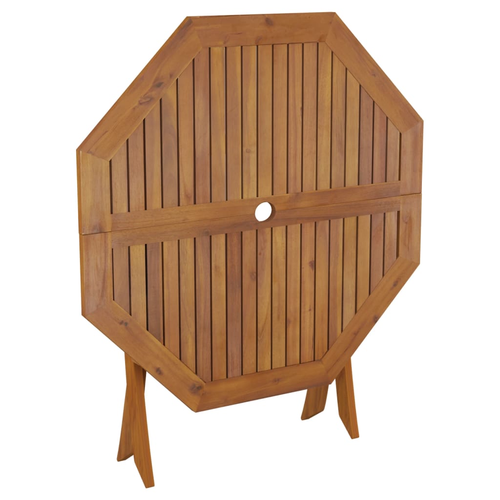 Tavolo da Giardino Pieghevole 90x75 cm Legno Massello di Acacia 319672