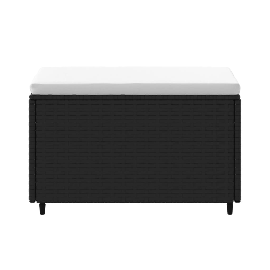 Poggiapiedi da Giardino con Cuscini in Polyrattan Nero 319741