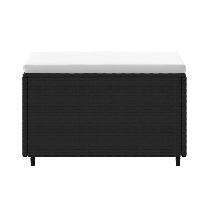 Poggiapiedi da Giardino con Cuscini in Polyrattan Nero 319741