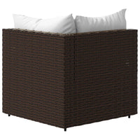 Divani Angolari da Giardino con Cuscini 2pz Polyrattan Marrone 319746