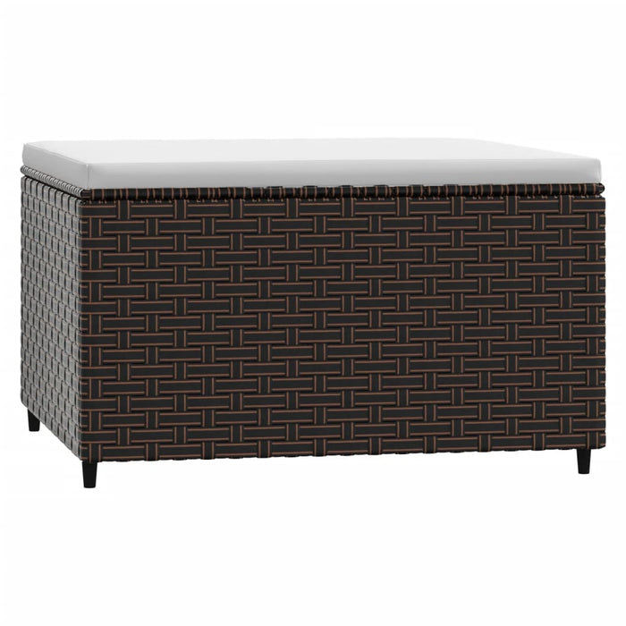 Poggiapiedi da Giardino con Cuscini 2 pz in Polyrattan Marrone 319757